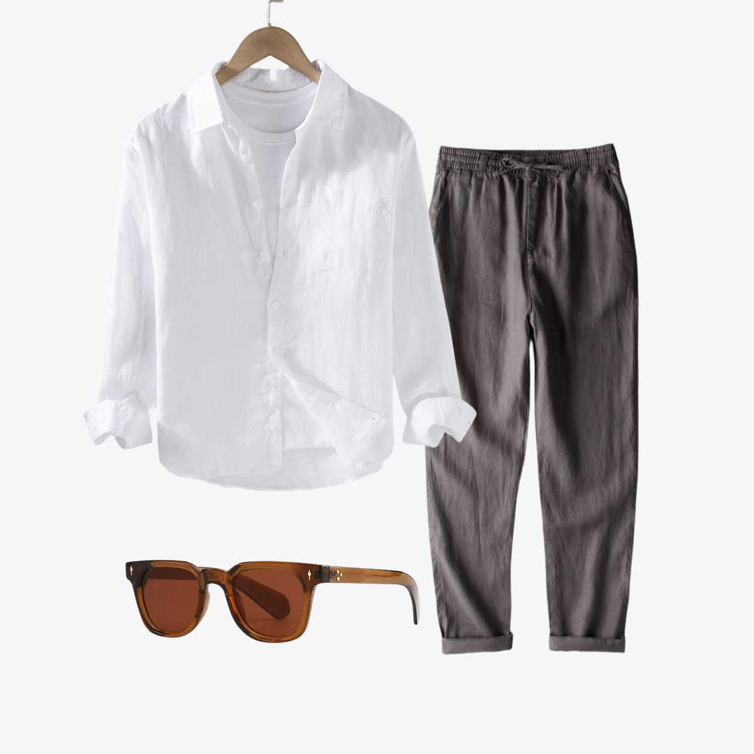 La Fontelina's Summer Set™ | Button-Up, Drawstring Pants & Retro Sunglasses