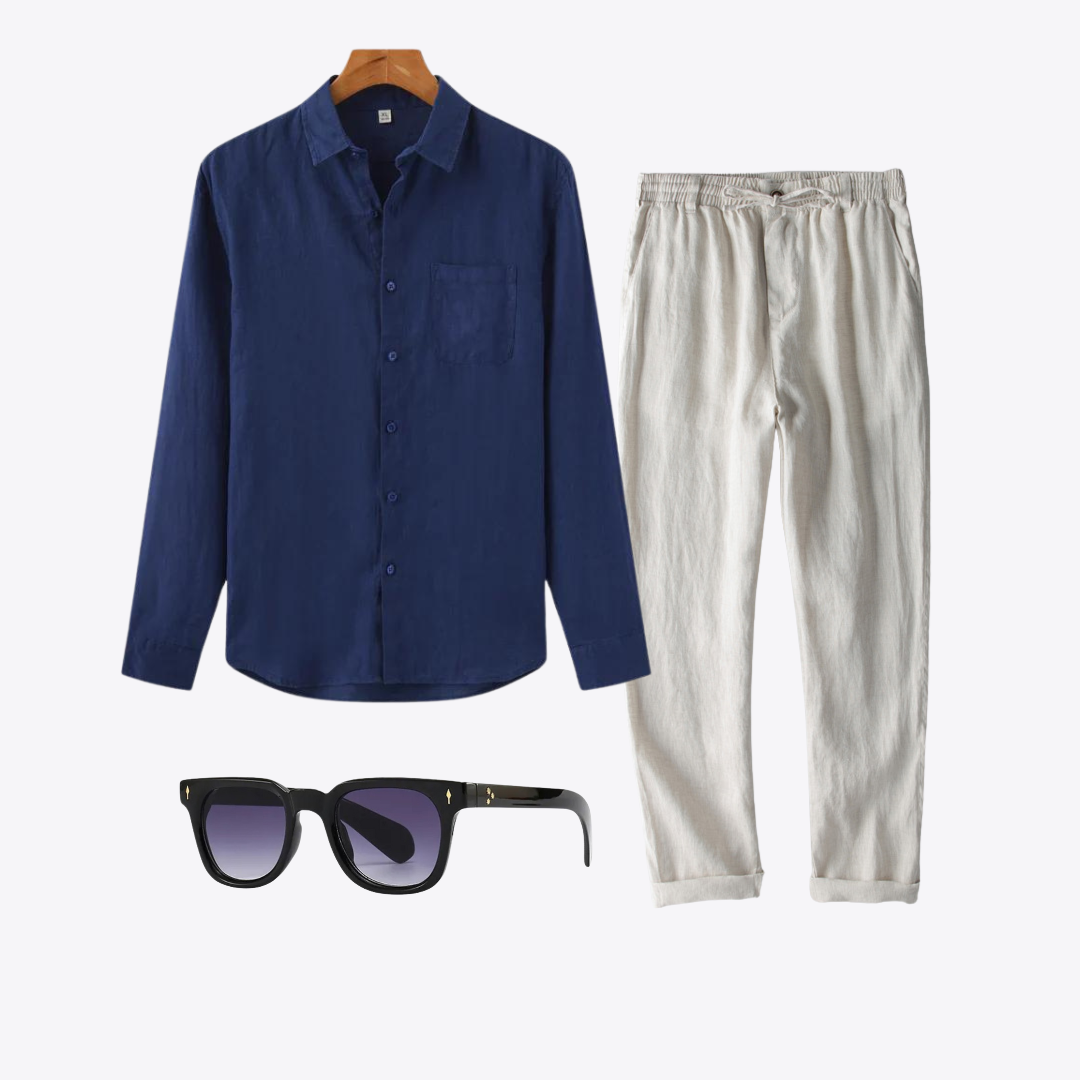 Da Luigi ai Faraglioni's Summer Set™ | Button-Up, Drawstring Pants & Retro Sunglasses